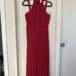 BCBGeneration red floor length pleated dress